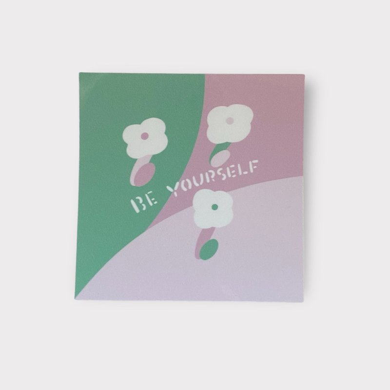 BE YOURSELF- pink×green-sticker - Stickers - Paper Multicolor