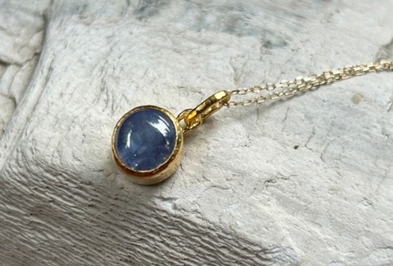 K24 Pure Gold + K22◇Star Sapphire◇3.58CT◇ Pendant Top - สร้อยคอ - โลหะ 