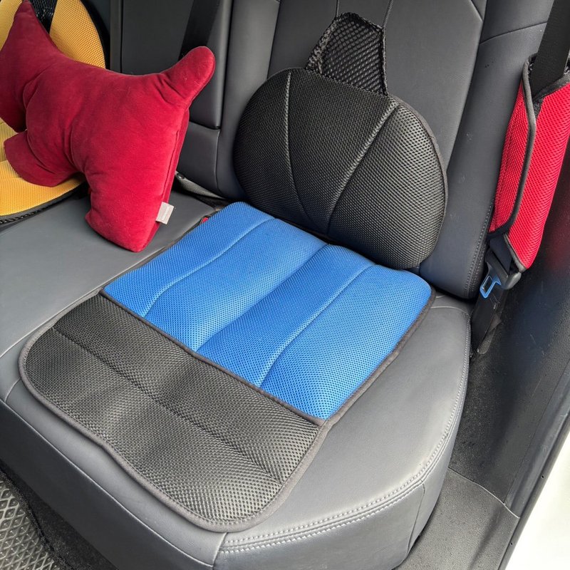 AC RABBIT Breathable, Adjustable Air Cushion Lumbar Support and Seat Cushion Set for Front and Rear Car Seats, Multiple Colors Available - Other - Polyester Blue