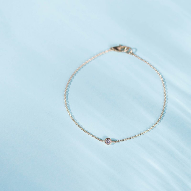 K18YG×Diamond 0.06ct  / Pleine Lune -Bracelet- - 項鍊 - 寶石 金色