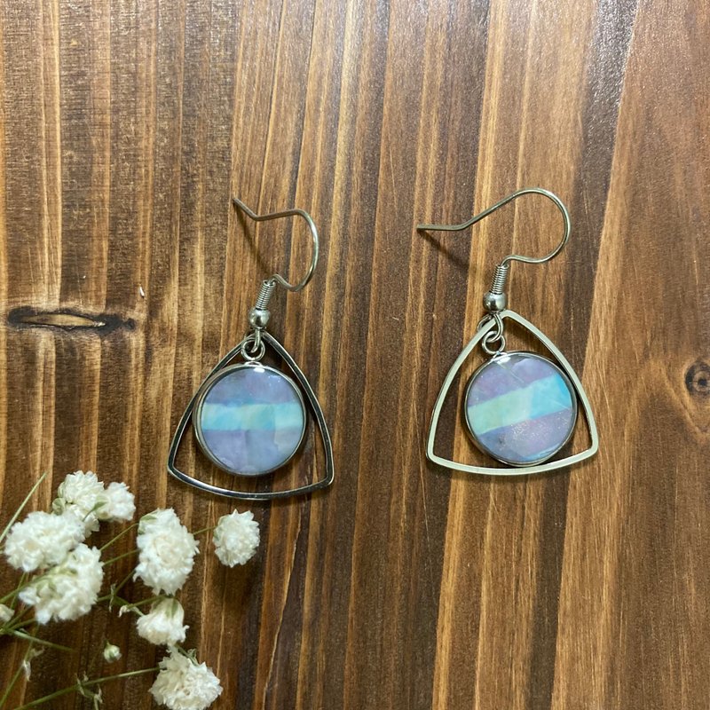 再生耳環-紫藍間 - 耳環/耳夾/耳骨夾 - 塑膠 