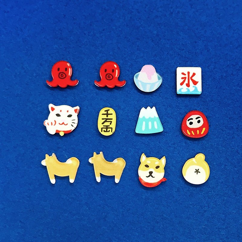 Japanese Culture Series On-ear Earrings/ Clip-On - Earrings & Clip-ons - Acrylic White