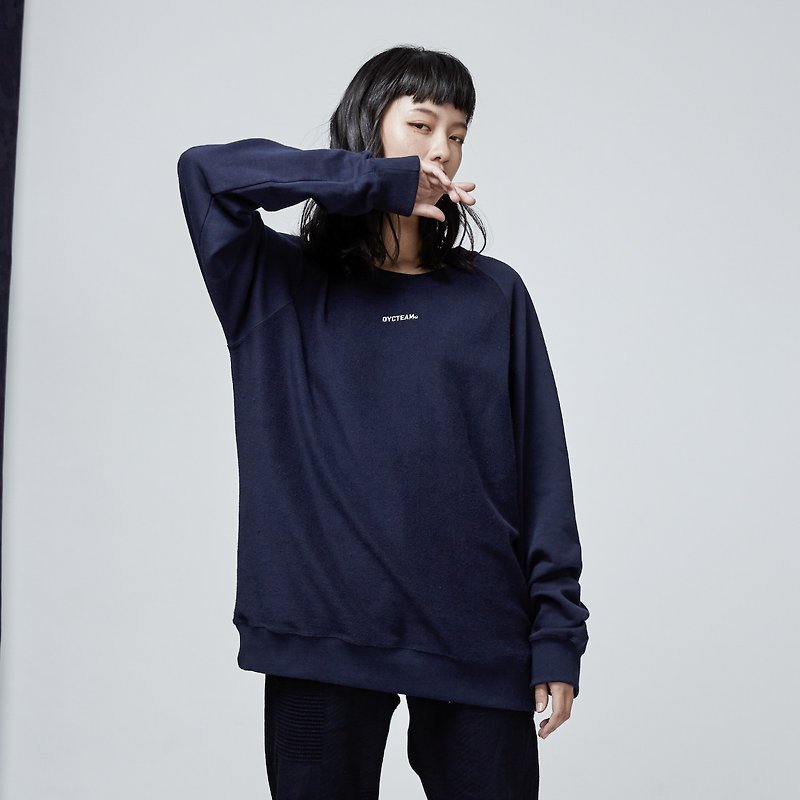DYCTEAM - Reverse Panel Sweatshirt - เสื้อผู้หญิง - ผ้าฝ้าย/ผ้าลินิน สีน้ำเงิน