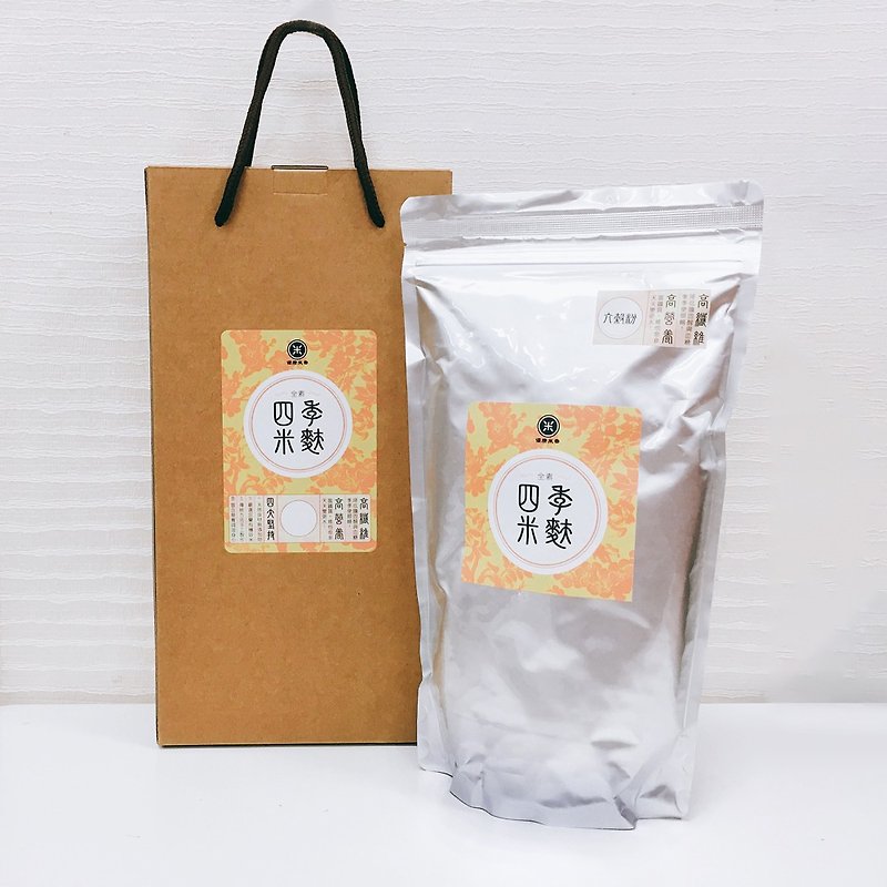 Good Health Gift Box-Four Seasons Rice Bran and Six Grain Flour-Sugar-Free Formula-Youkang Mixiang - Grains & Rice - Other Materials Orange