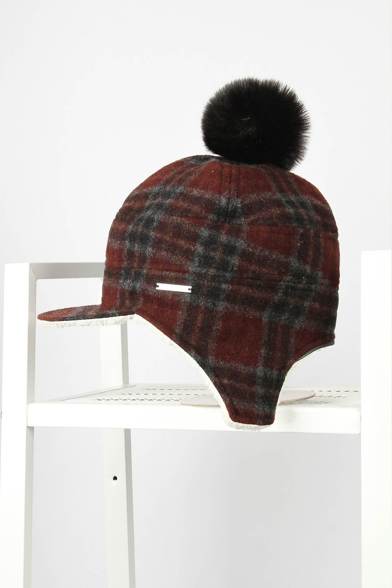 絨毛聖誕雙色反光飛行毛帽 - 帽子 - 聚酯纖維 多色