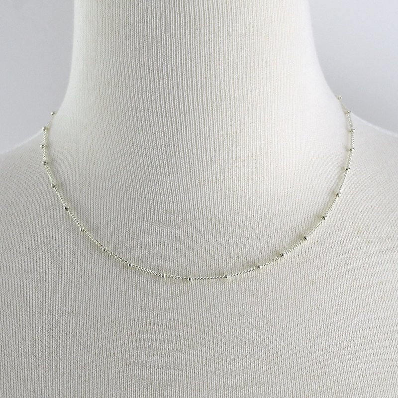 Sterling Silver Satellite Chain Necklace,SV925 - Collar Necklaces - Sterling Silver Silver
