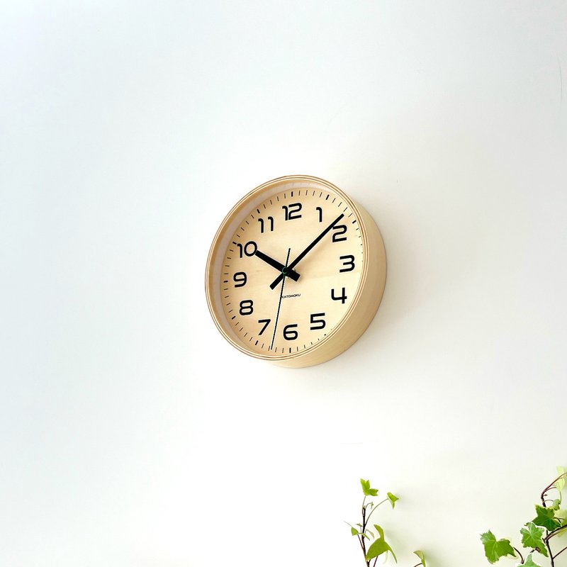 KATOMOKU plywood clock 23 S-size natural (km-146NA) wall clock  made in japan - นาฬิกา - ไม้ สีกากี