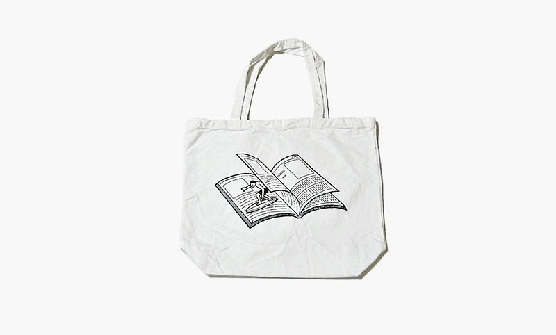NORITAKE-Magazine Wave Totebag - Messenger Bags & Sling Bags - Cotton & Hemp White