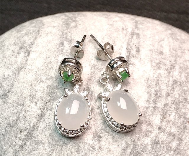 Mint Jadeite & Sterling Silver Earrings — Heads Up Trading Co.