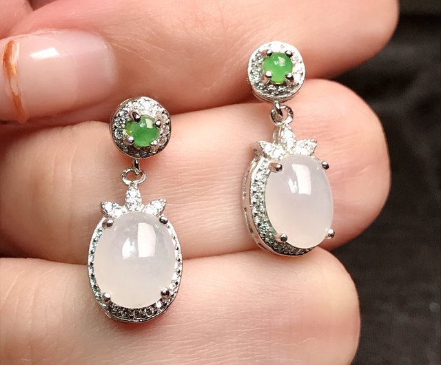 Mint Jadeite & Sterling Silver Earrings — Heads Up Trading Co.