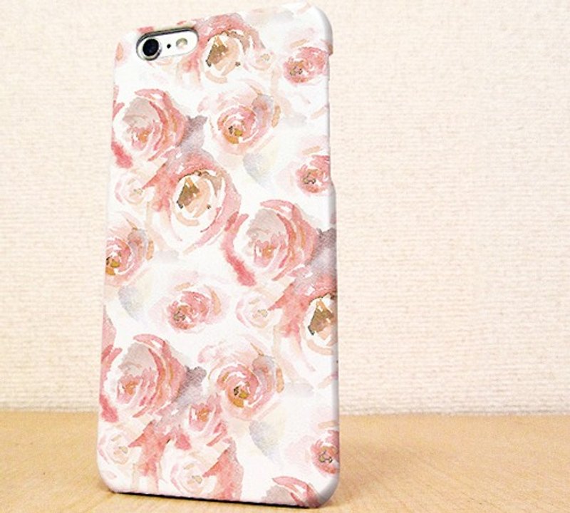 （Free shipping）iPhone case GALAXY case ☆ Water color of roses - 手機殼/手機套 - 塑膠 粉紅色