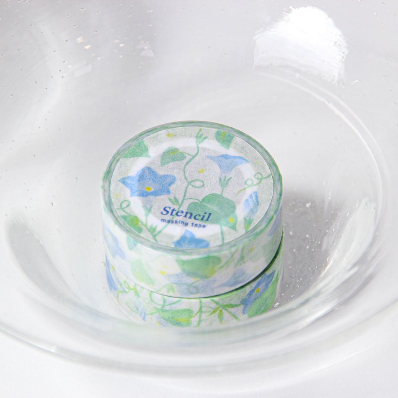 Stencil Masking Tape | Morning Glory - Washi Tape - Paper Blue