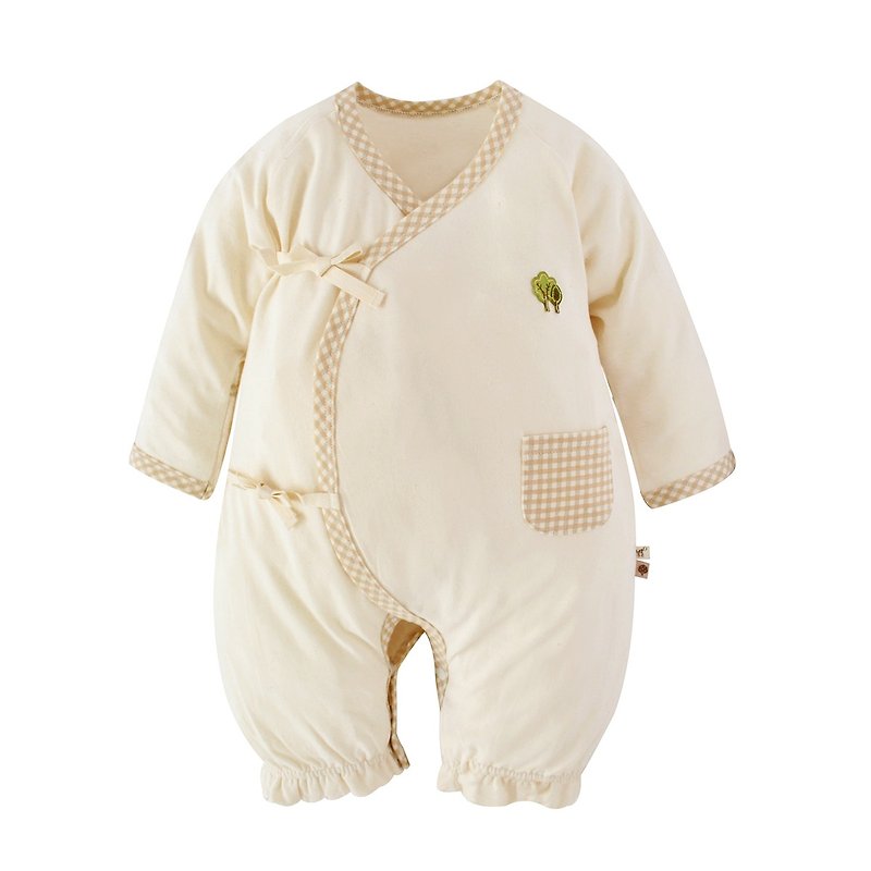 【SISSO有機棉】經典格格小樹兩用式兔裝 6M - 嬰兒連身衣/包被/包巾 - 棉．麻 白色