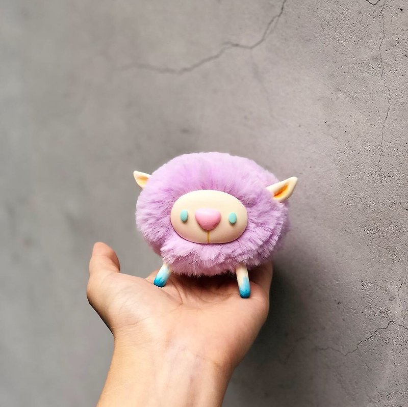 全手工 小波比的羊 粉紫精靈版  可動 玩偶 擺設 - 公仔模型 - 塑膠 紫色