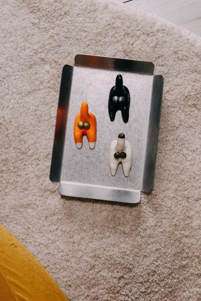 \ 貓蛋蛋磁鐵 / - 擺飾/家飾品 - 黏土 藍色