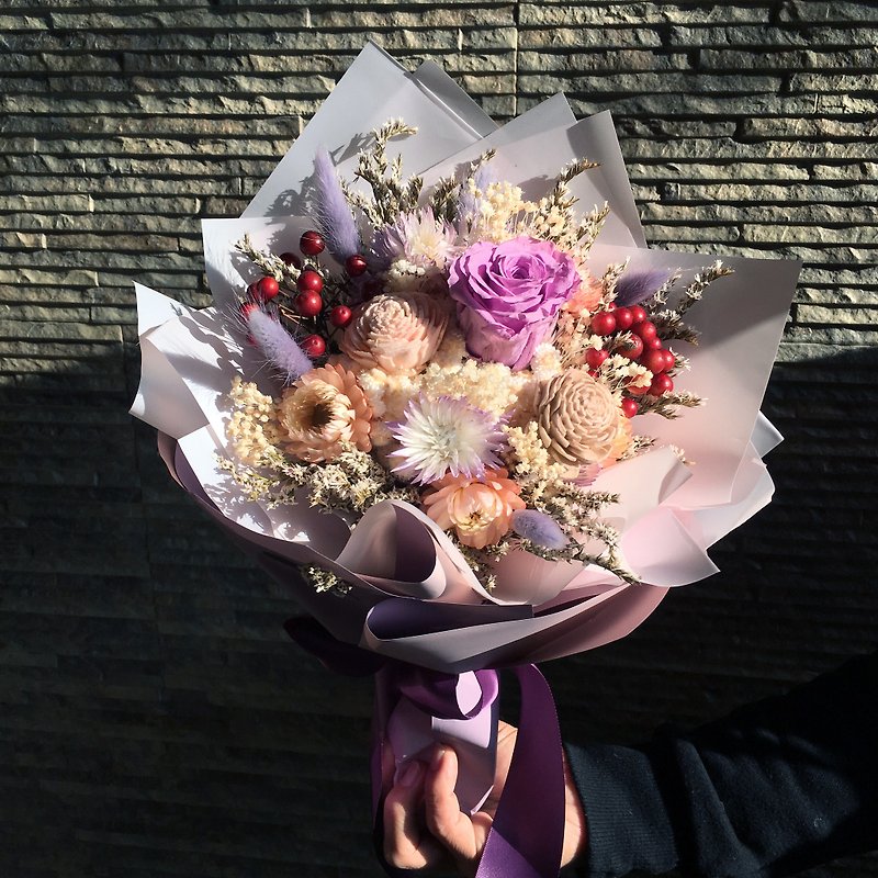[Secret Love] Dry Bouquet / Rose Bouquet / Eternal Rose / Dry Flower / Rose - Dried Flowers & Bouquets - Plants & Flowers Multicolor