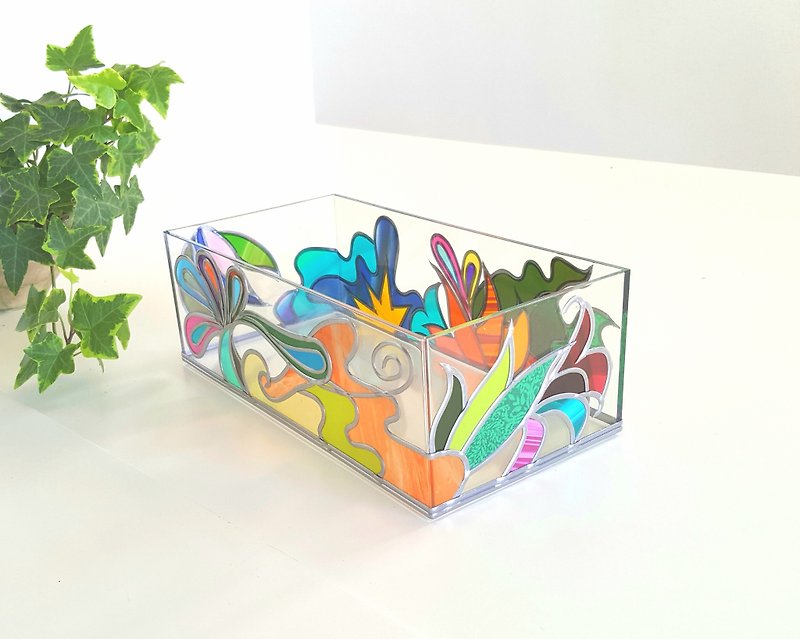 Glass Art made Acrylic Kitchen Paper Case - Tissue Boxes - Acrylic Multicolor
