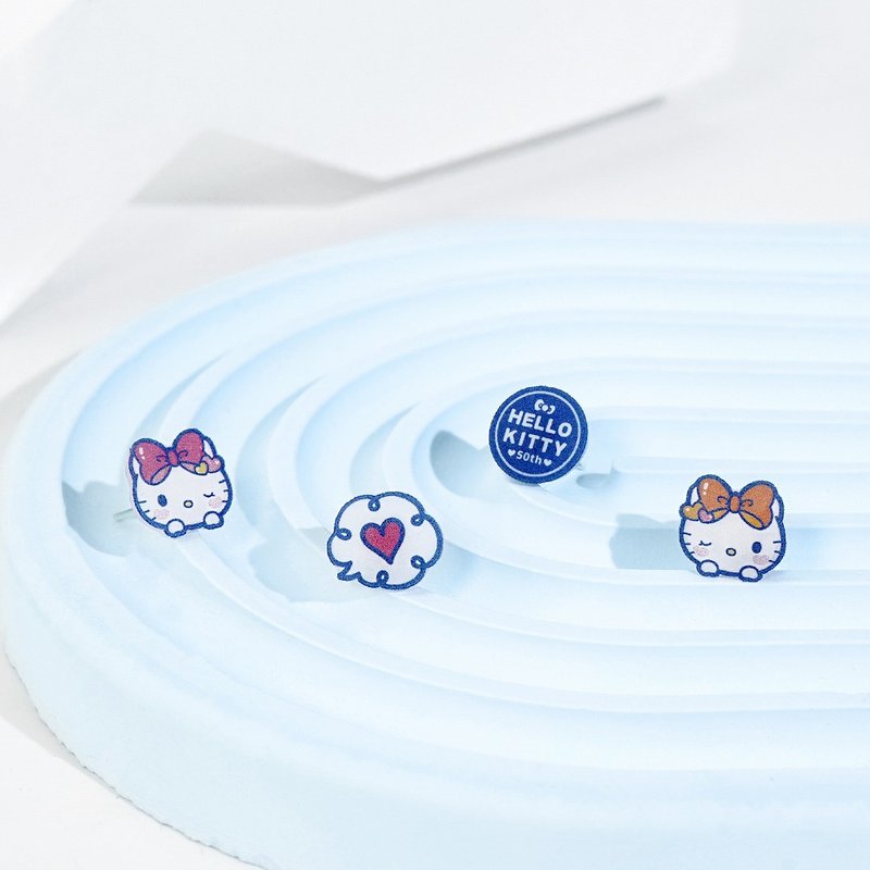 Hello Kitty 50週年-凱蒂貓造型耳環組-經典款 - 耳環/耳夾/耳骨夾 - 其他金屬 多色
