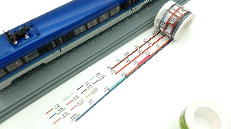 Hong Kong railway washi tape/masking tape (11LINE IN1) - มาสกิ้งเทป - กระดาษ หลากหลายสี