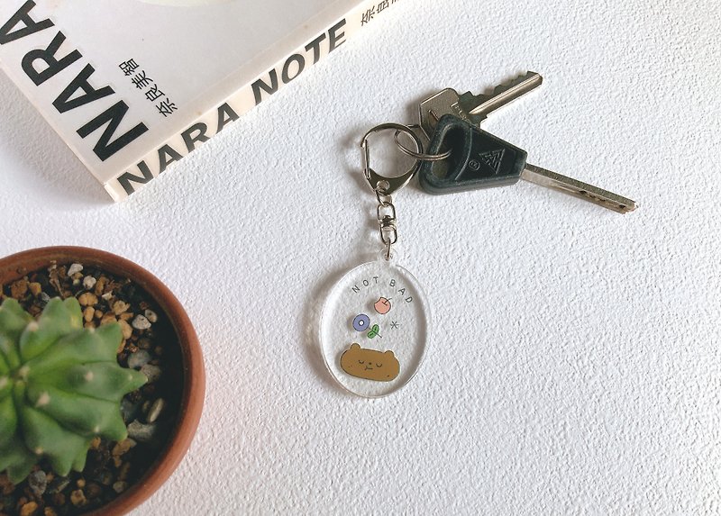 Today is Not Bad. / Acrylic key ring - Keychains - Acrylic Brown