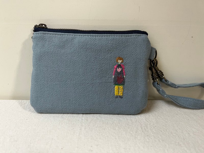 fingirl1000-NO.1020 一股刺繡票卡小錢包1000枚女子展 - 零錢包/小錢包 - 棉．麻 