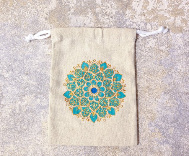 Blue Mandala Hand Painted Design Tote Bag