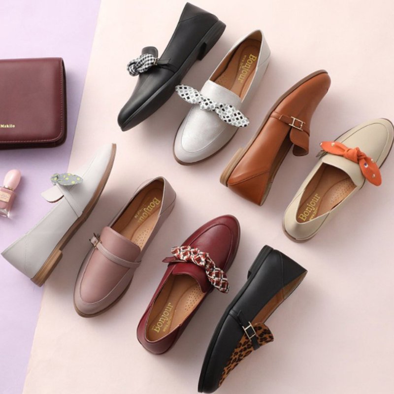 Three ways to wear- Everyday basic low-heel loafers - รองเท้าอ็อกฟอร์ดผู้หญิง - หนังเทียม หลากหลายสี