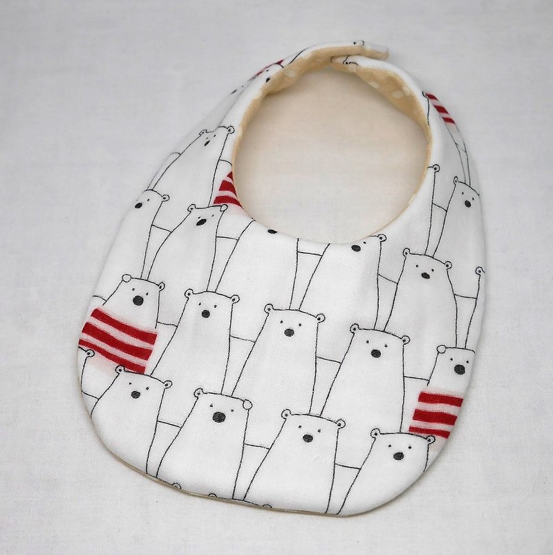 Japanese Handmade 8-layer-gauze Baby Bib - ผ้ากันเปื้อน - ผ้าฝ้าย/ผ้าลินิน ขาว