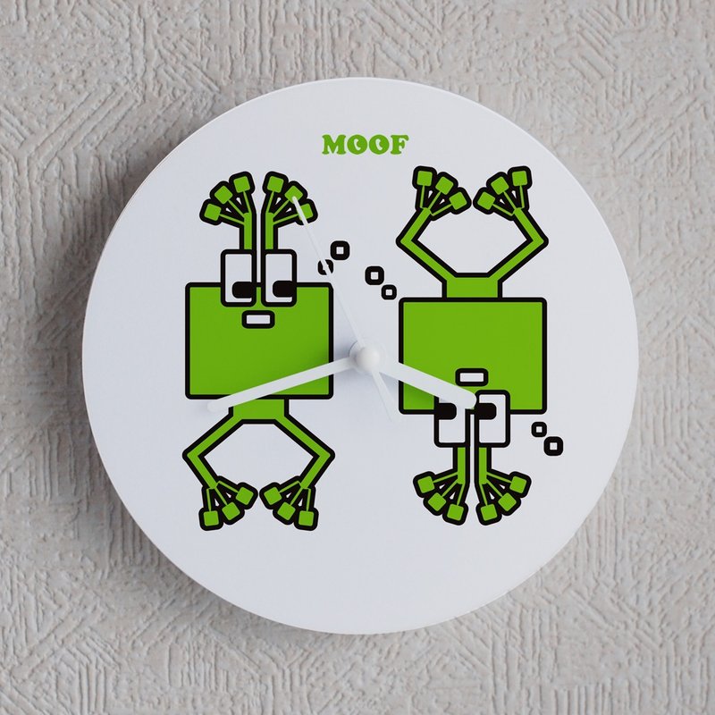MOOF Wall Clock Frog　カエル　クロック　イラストレーション　壁掛け時計　ユーモラス　シンプル　デザイン - 時鐘/鬧鐘 - 塑膠 綠色