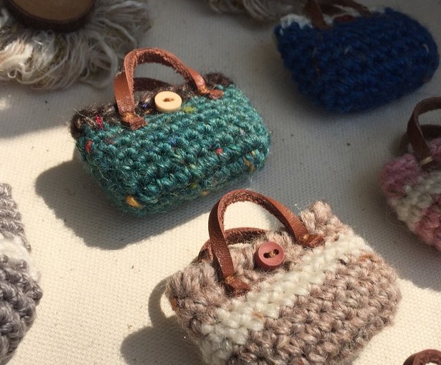 かぎ針編みのクラフト。ミニトートバッグピン - ショップ 365 Crochet