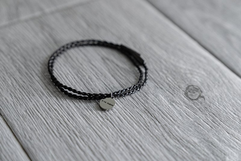 棉．麻 手鍊/手環 黑色 - KING BLACK Bracelet | 編織皮手繩
