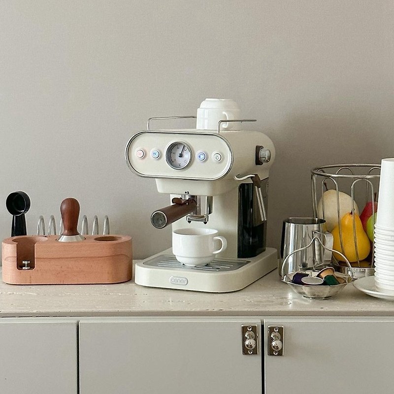 [Osner Korea] Dmo semi-automatic Italian double capsule coffee machine-Ivory White - Coffee Pots & Accessories - Plastic White