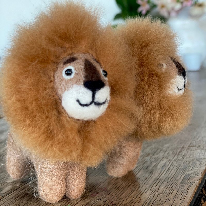 Mini Lion - Stuffed Dolls & Figurines - Eco-Friendly Materials Brown