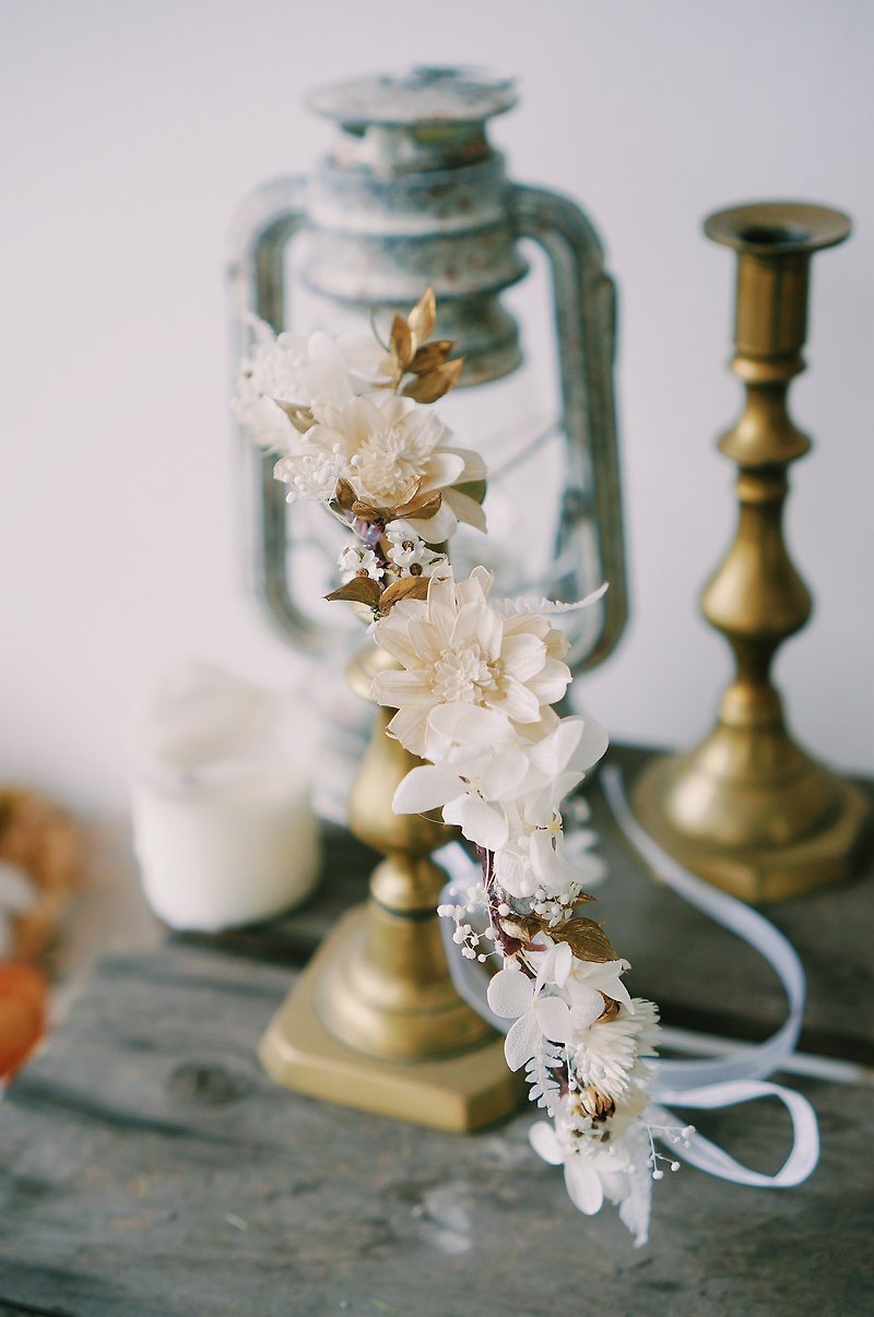 GOODLILY |プラチナカラー永遠の命カローラカローラの花嫁の結婚式の花プリザーブドフラワーは、屋外の写真を不死化 - 観葉植物 - 寄せ植え・花 ゴールド