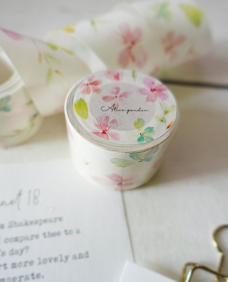 Alice flower 3cm with release paper tape - มาสกิ้งเทป - กระดาษ สึชมพู