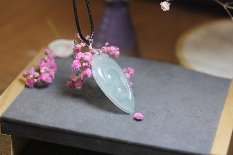 【聚寶盆】天然A貨翡翠  吊墜 吊飾 掛件 女生禮物項鏈招財•順利 - 項鍊 - 玉石 透明
