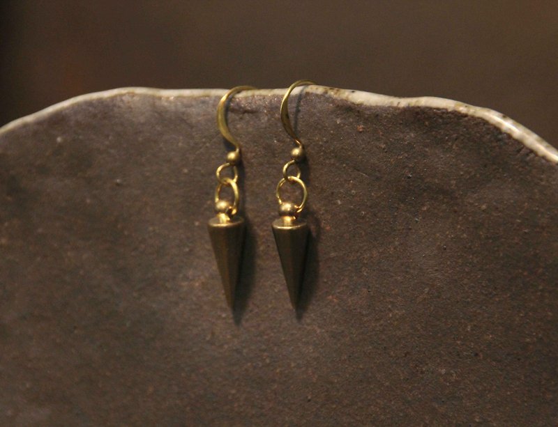 Pointed statement Bronze drop earrings - Earrings & Clip-ons - Copper & Brass Gold