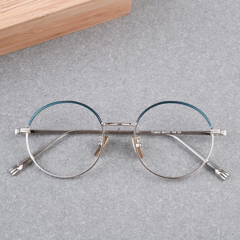 [welfare products] South Korea hot sale features retro large round frame full titanium - Glasses & Frames - Other Metals Black