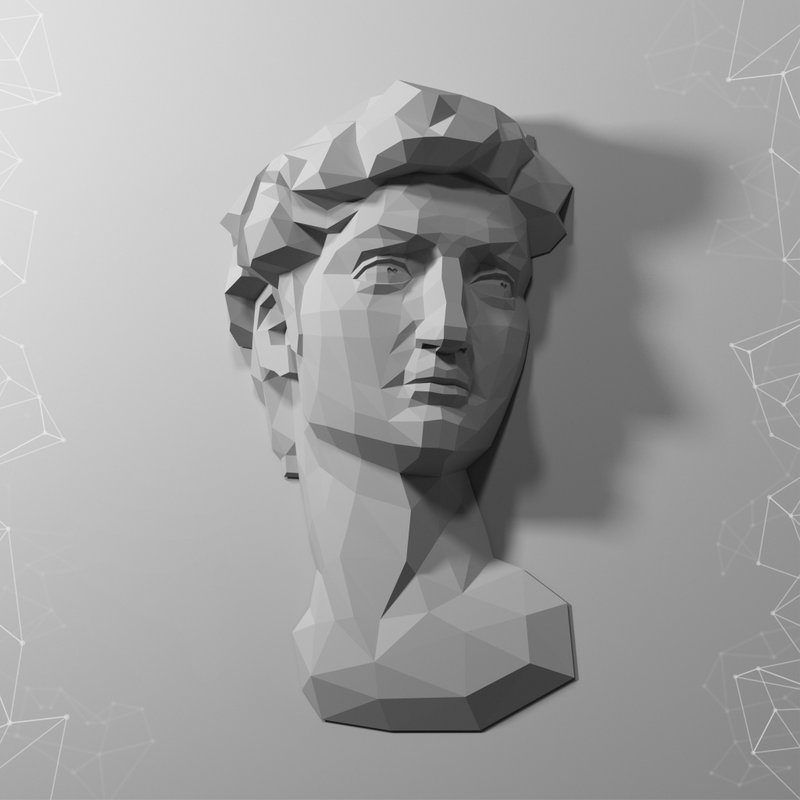 David Papercraft, Male Bust, Pdf, Gurko, Pepakura, Template, 3D Origami - 手工藝教學/工具書 - 其他材質 