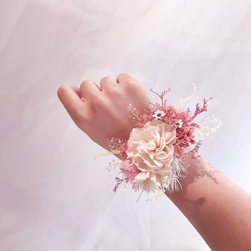 Flora Flower婚禮擴香花手腕花-粉色系 - 胸花/手腕花 - 植物．花 粉紅色