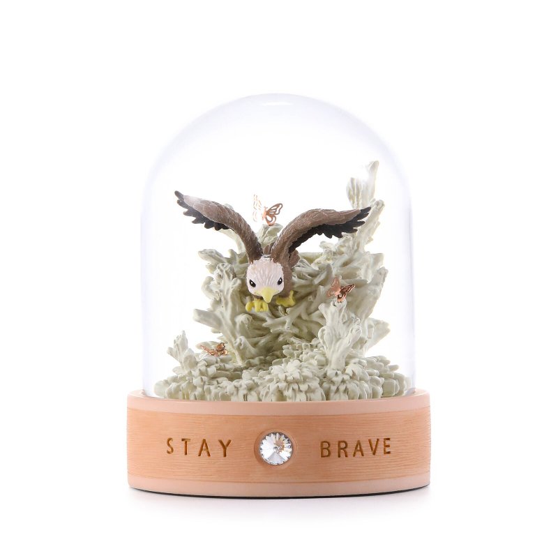 心靈守護神-Stay brave 玻璃罩擺件生日情人聖誕交換彌月療癒老鷹 - 擺飾/家飾品 - 玻璃 