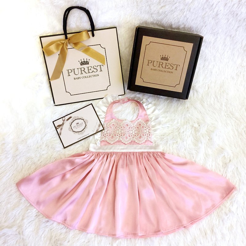 芭比小公主 圍裙洋裝 寶寶彌月禮盒組 嬰兒 新生兒 滿月送禮推薦 - 彌月禮盒 - 其他材質 粉紅色
