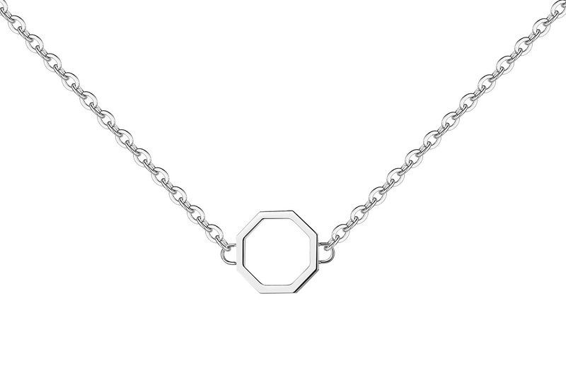 Okto Long Pendant Silver 頸鍊 - 項鍊 - 不鏽鋼 
