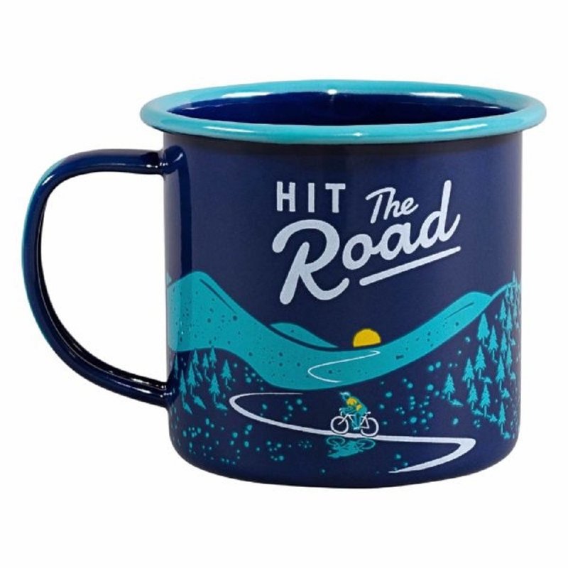 【Gentlemen's Hardware】Illustrated color jumping outdoor enamel cup-lake green/star blue - แก้ว - วัตถุเคลือบ หลากหลายสี