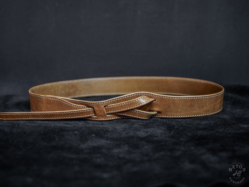 Buckleless Leather Belt Buckleless Leather Belt Brown - เข็มขัด - หนังแท้ สีนำ้ตาล