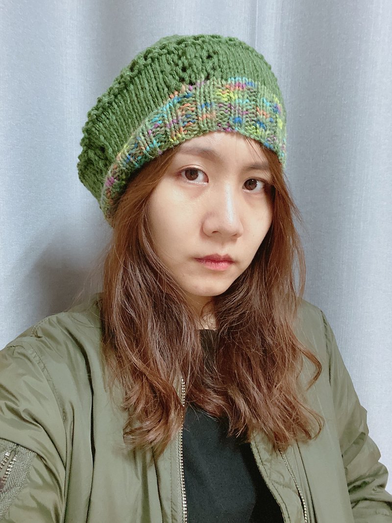 Green beret - หมวก - ขนแกะ สีเขียว