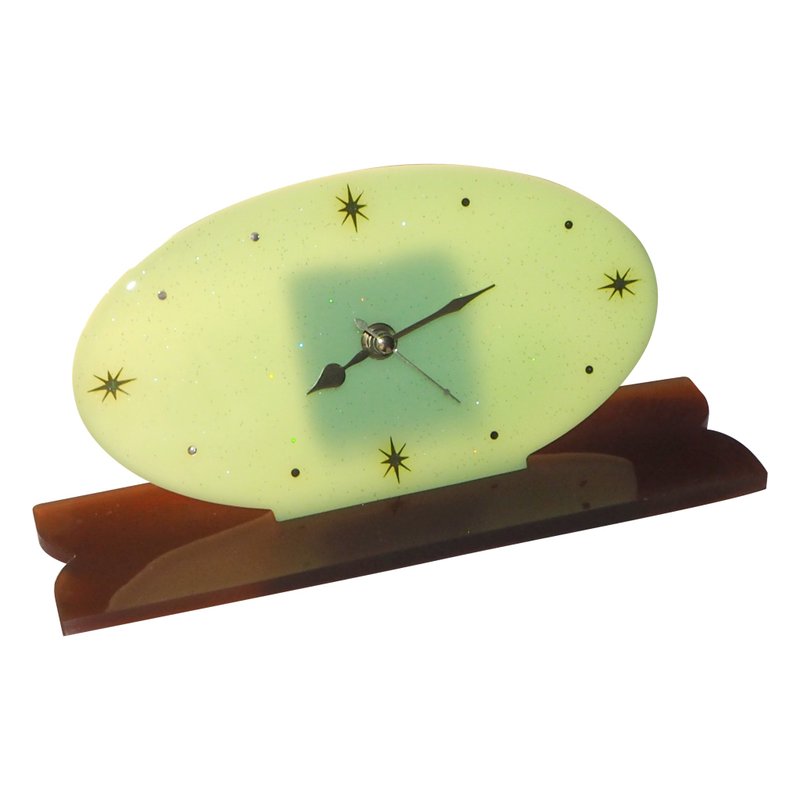 Gold Glitter Table Clock - 時鐘/鬧鐘 - 塑膠 金色
