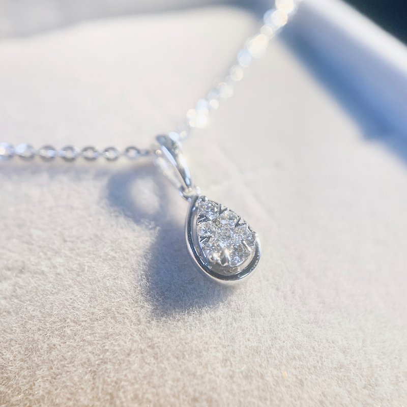 18K Gold Diamond Drop Pendant | Limited Sale - Necklaces - Diamond White