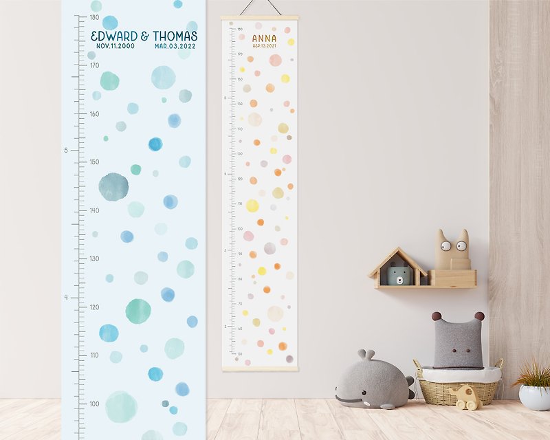 Personalised Watercolour dots height chart - Other Furniture - Cotton & Hemp 