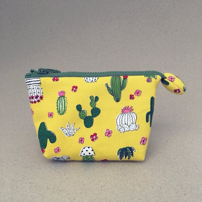 *Succulents three bags / bag* - Toiletry Bags & Pouches - Cotton & Hemp Yellow